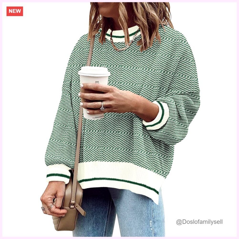 Oversized Batwing Sleeve Pullover Sweater, Viscose Nylon Knit, Asymmetric Hem